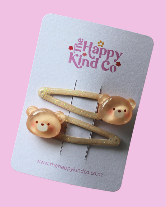 Buddy Bear Glitter Clips