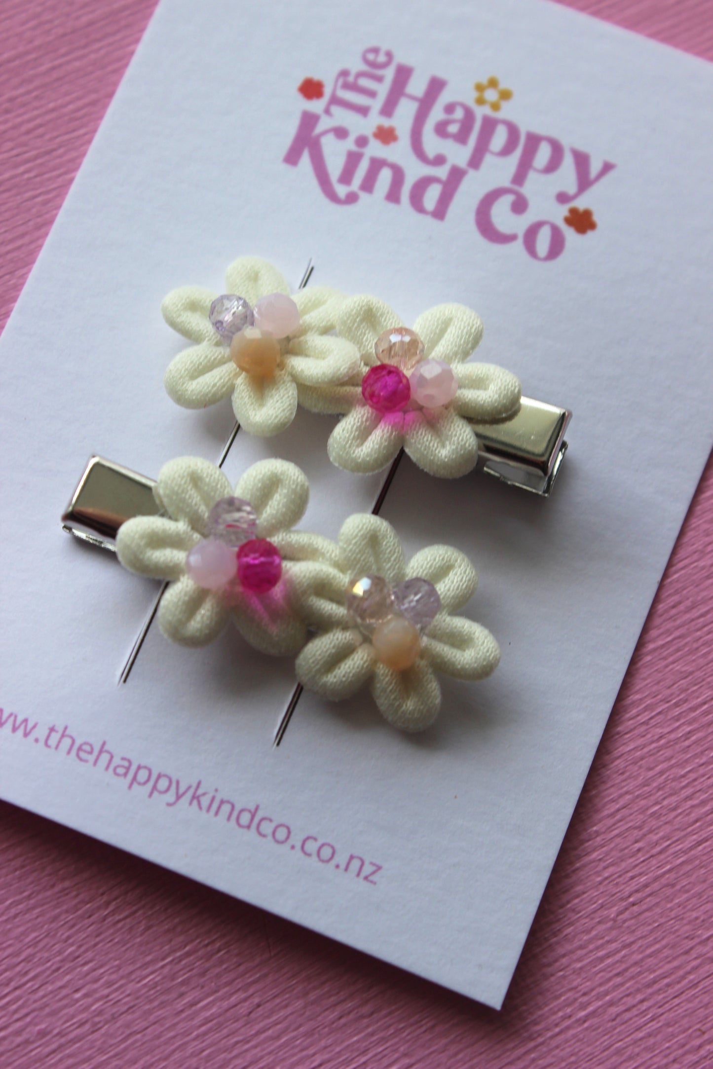 Beaded Flower Clips