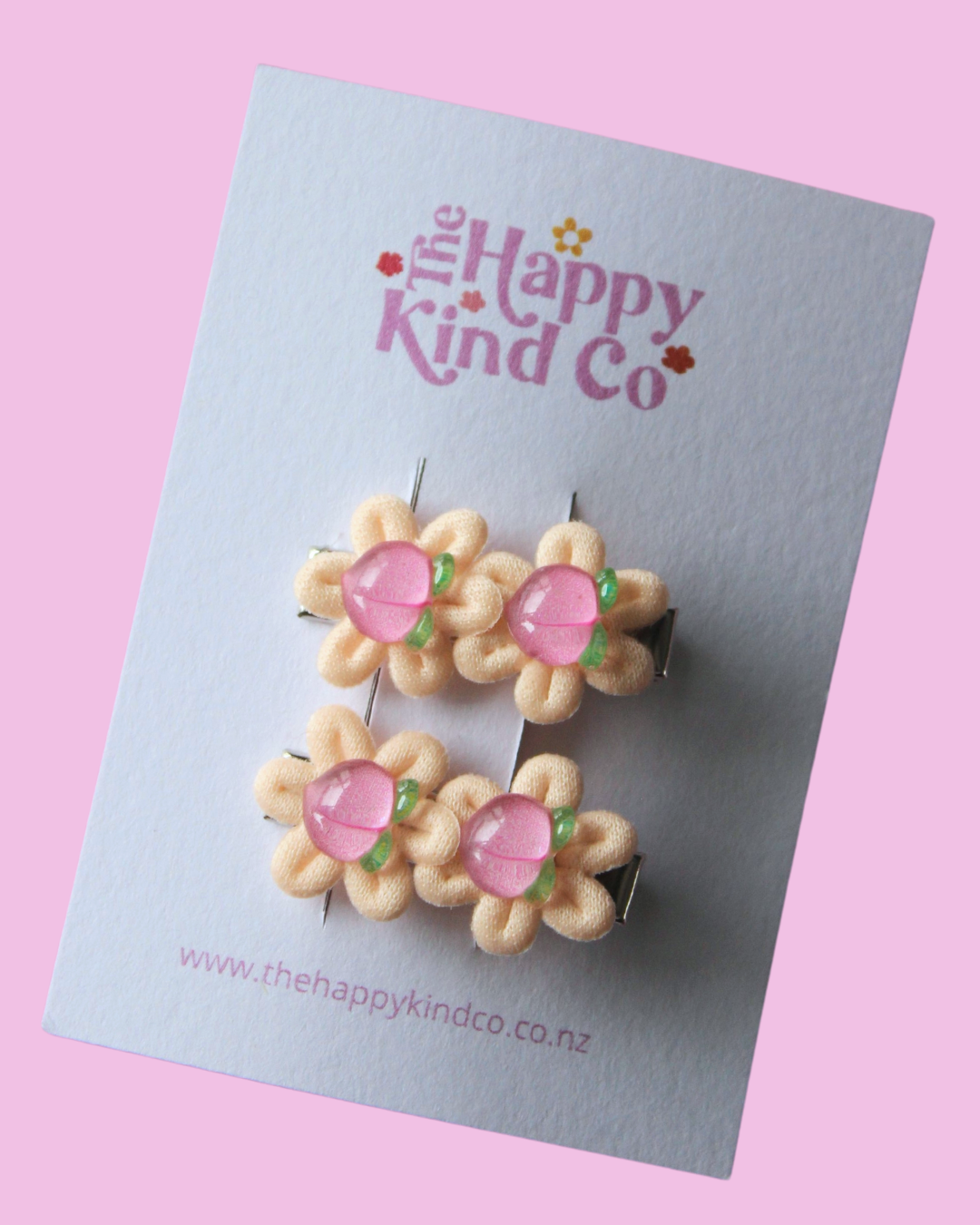 Peach Flower Clips - Sherbet