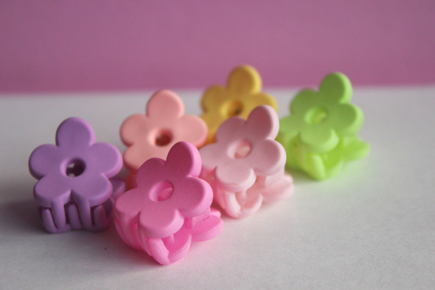 Chunky Flower Mini Claw Clips 6 Pack