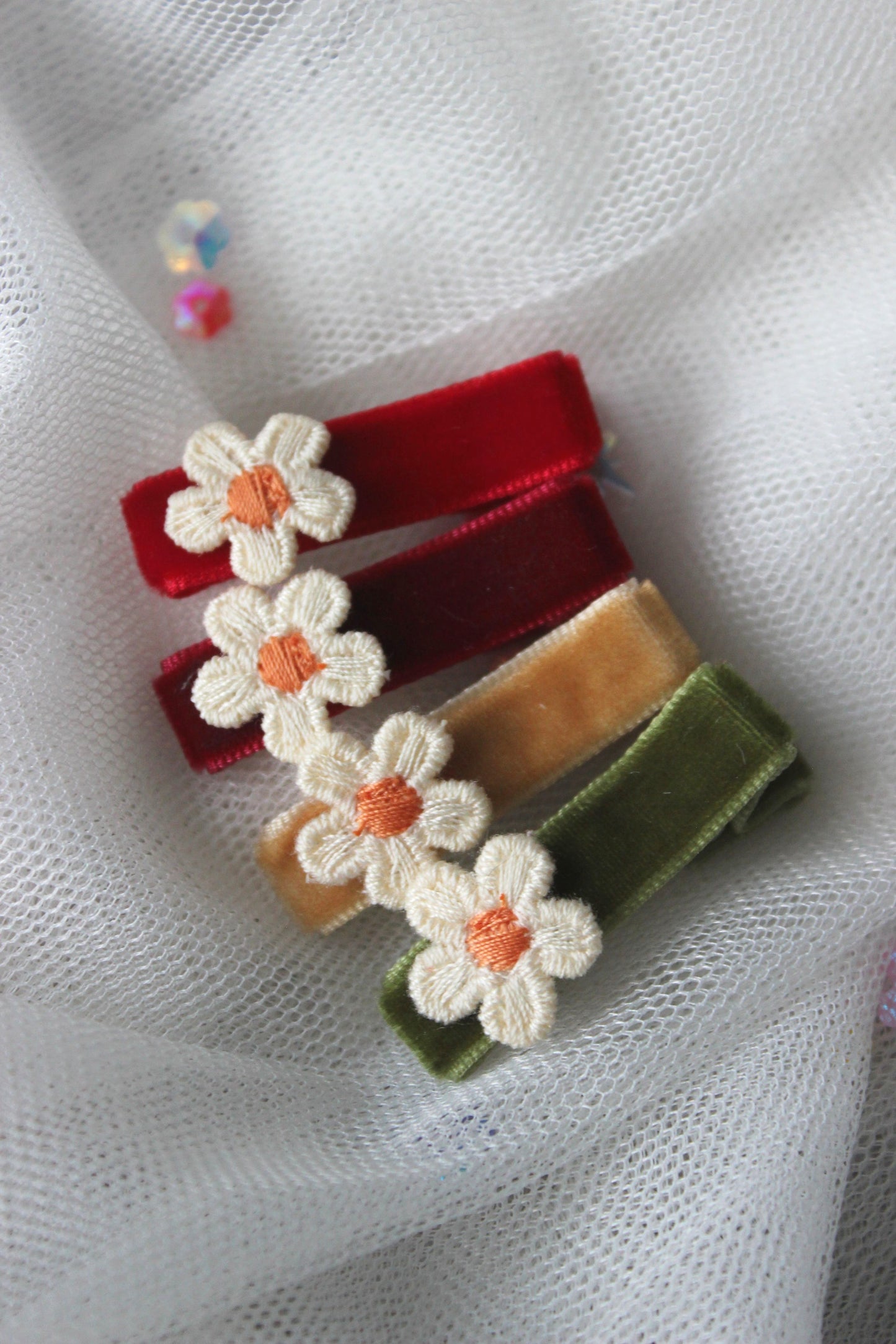 Velvet Daisy Clips - Autumn All Day