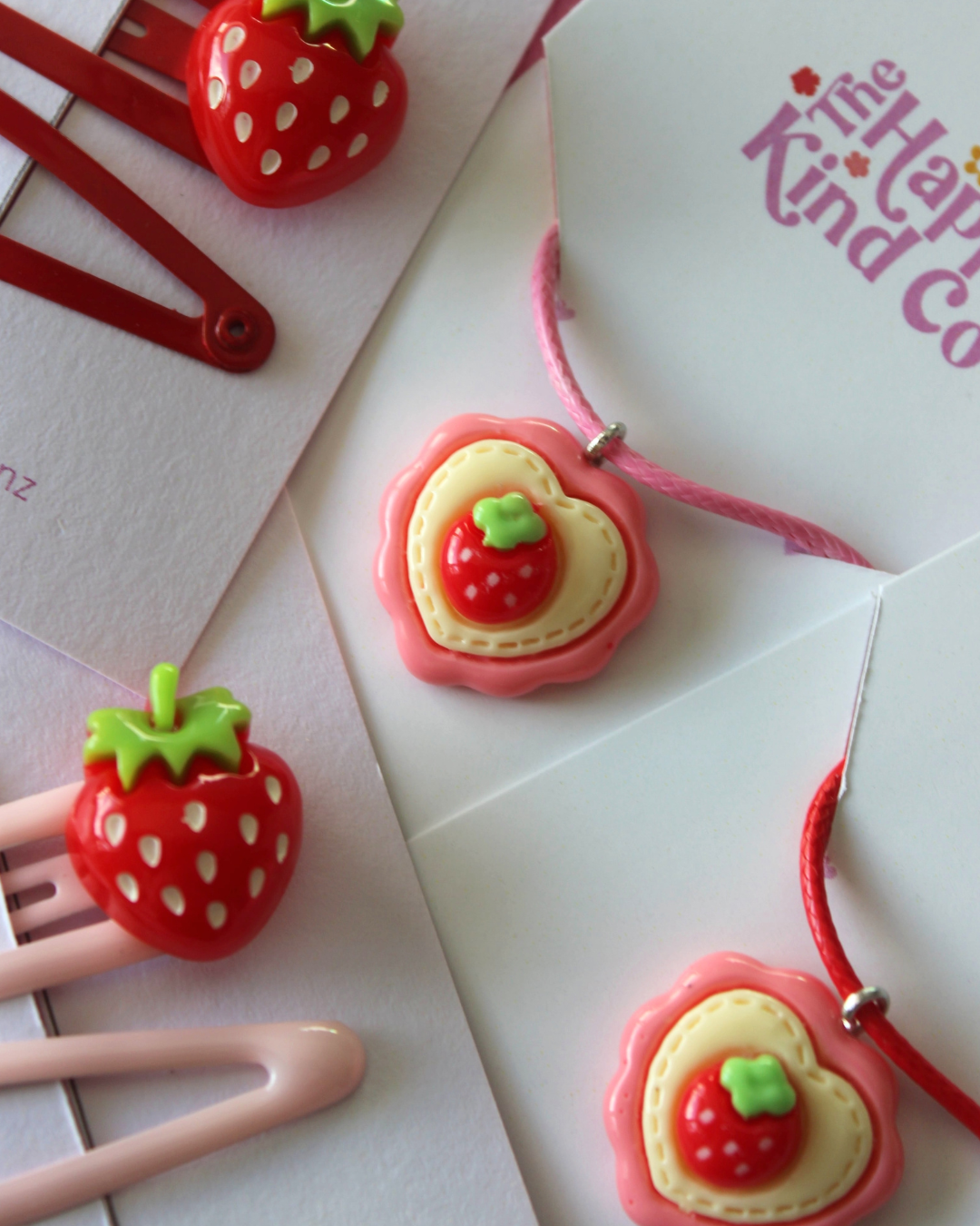 Pink Berry Shortcake Candy Cord Necklace