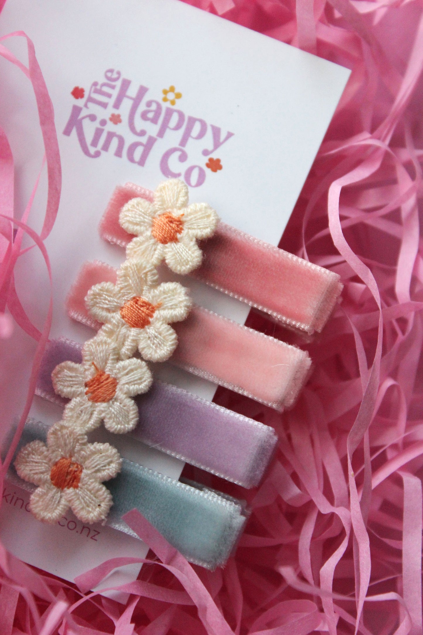 Velvet Daisy Clips - Dreamy Pastels