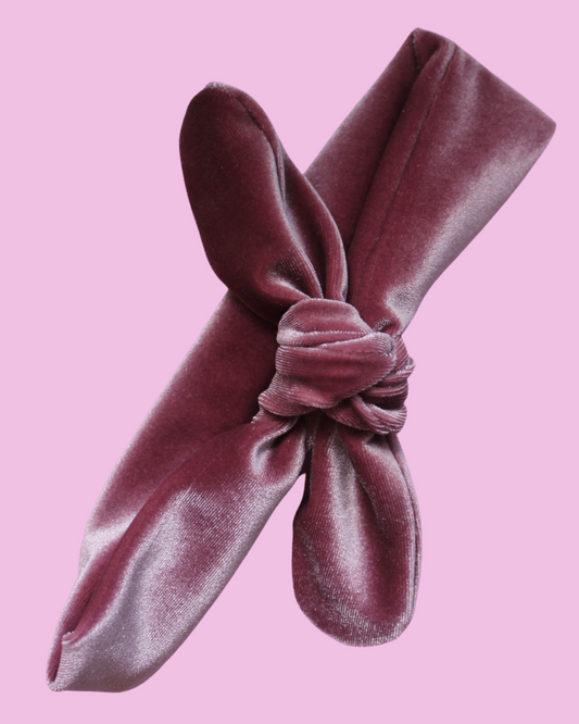 Deluxe Blush Velvet Tie Knot Headband