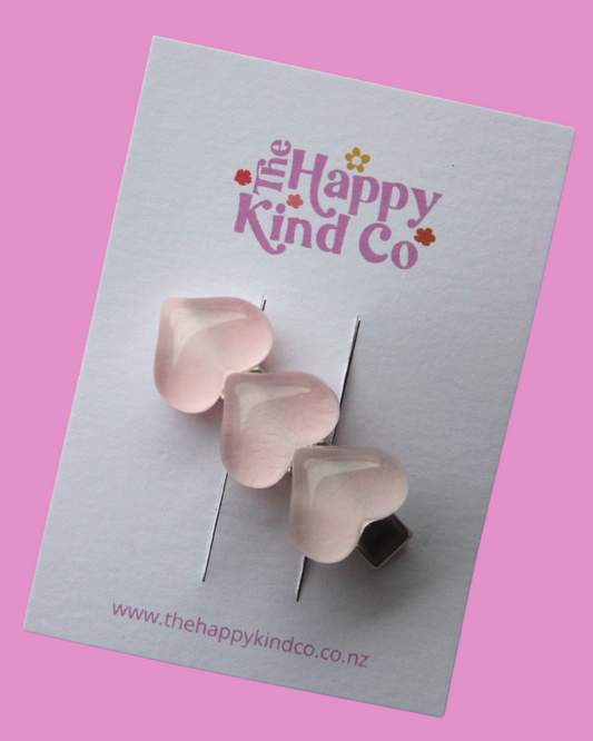 Soft Peach Jelly Hearts Clip