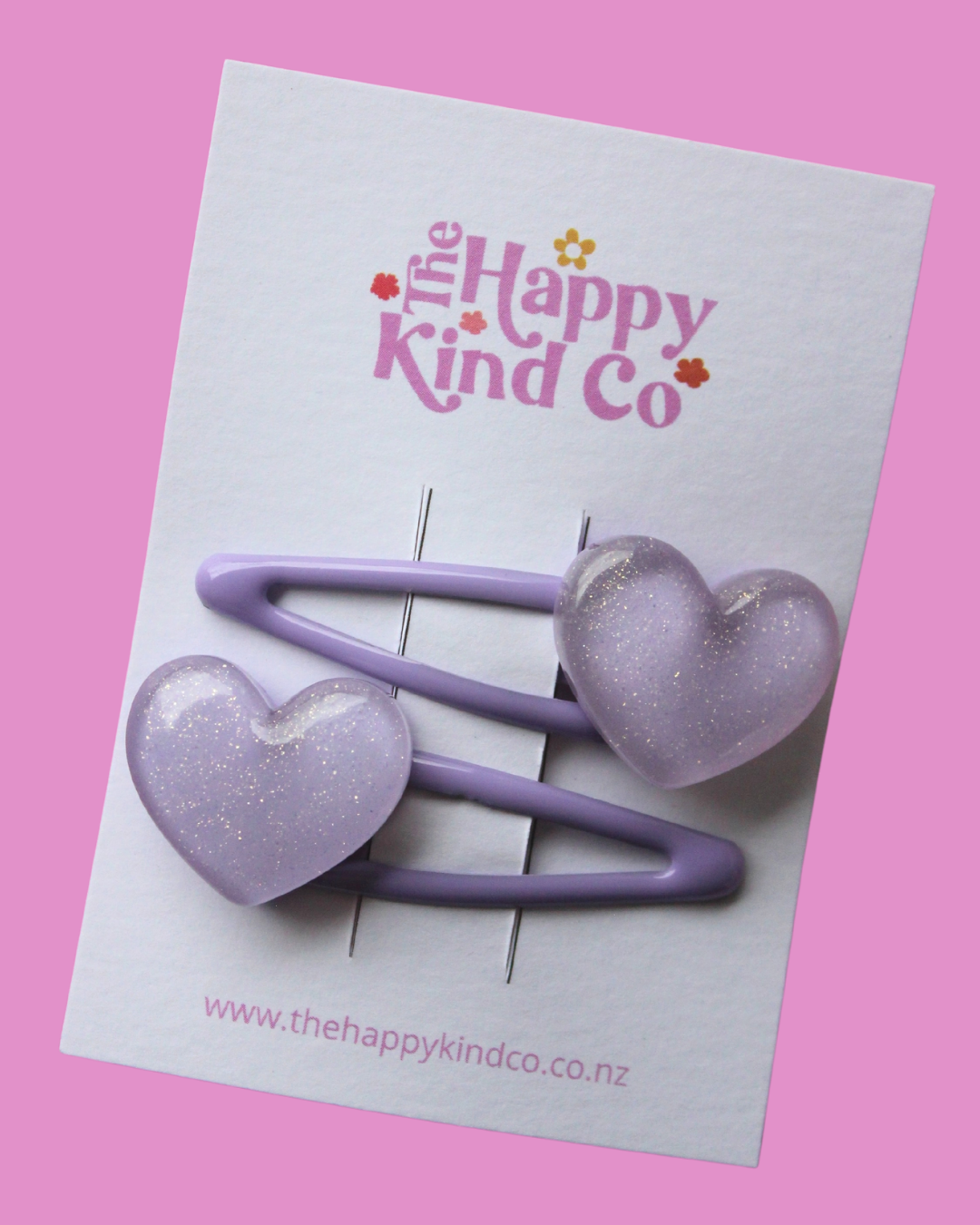 Lavender Glitter Hearts 2 Pack