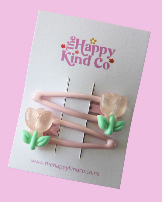 Pastel Tulip Clips Baby Pink