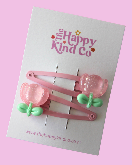 Pastel Tulip Clips Sweet Pink