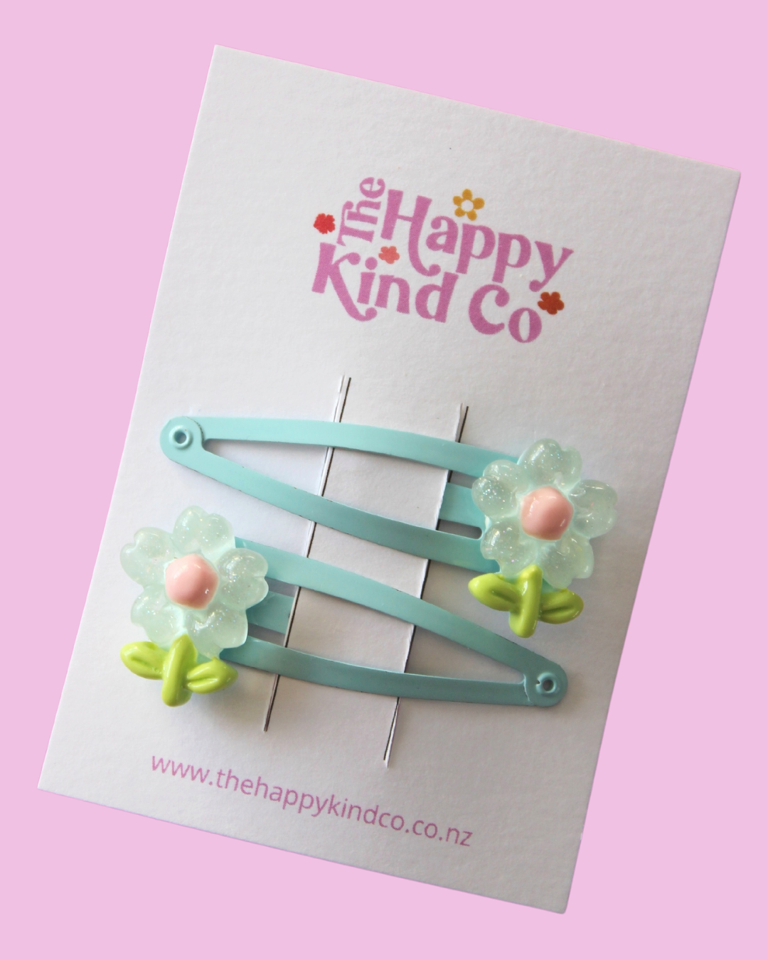 Pastel Blooms Clips Baby Blue