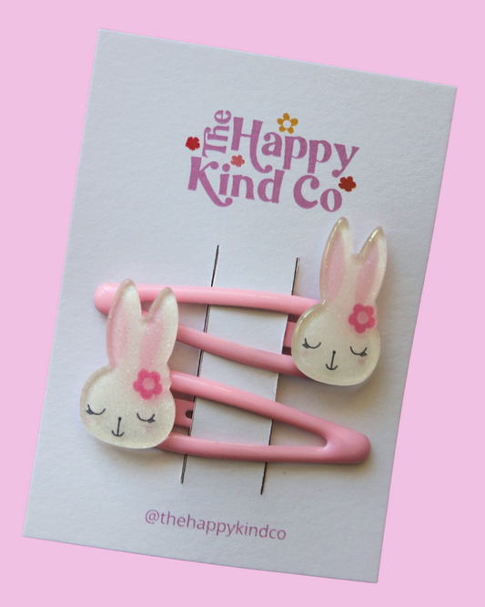 Sleepy Bunny Clips - Pink