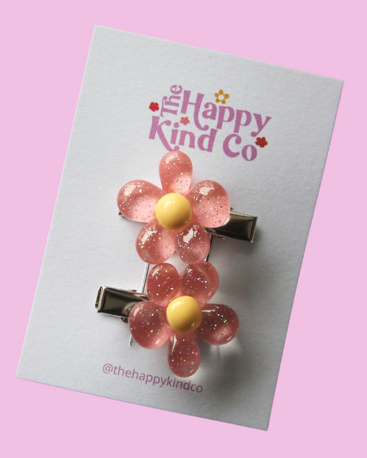 Flower Pop Clips - Peachy