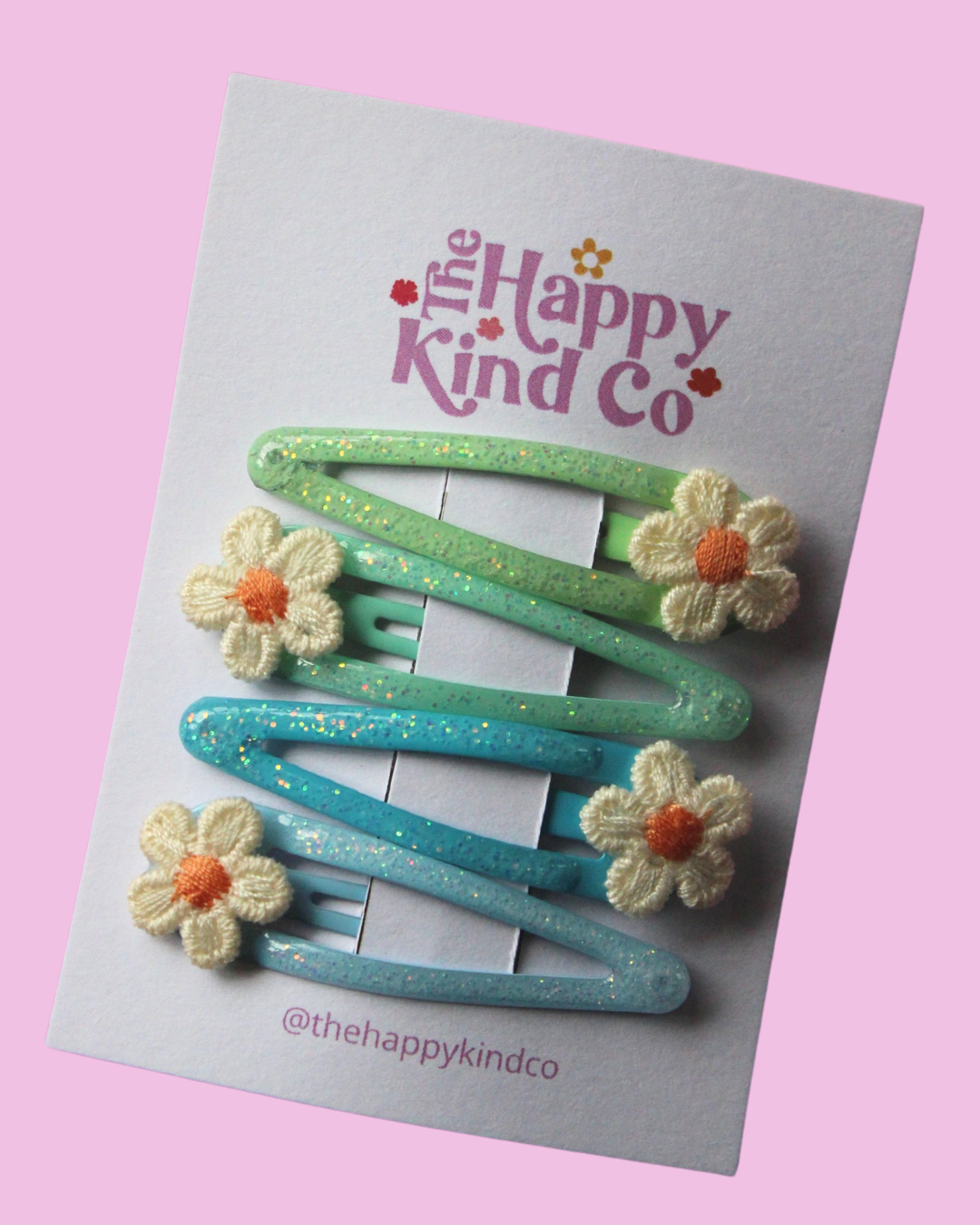 Glitter Daisy Combo Clips - Ocean Meadow