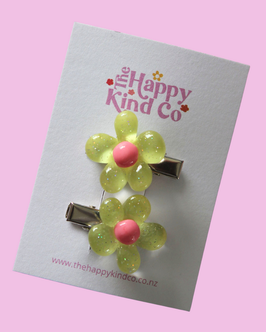 Flower Pop Clips - Lemon