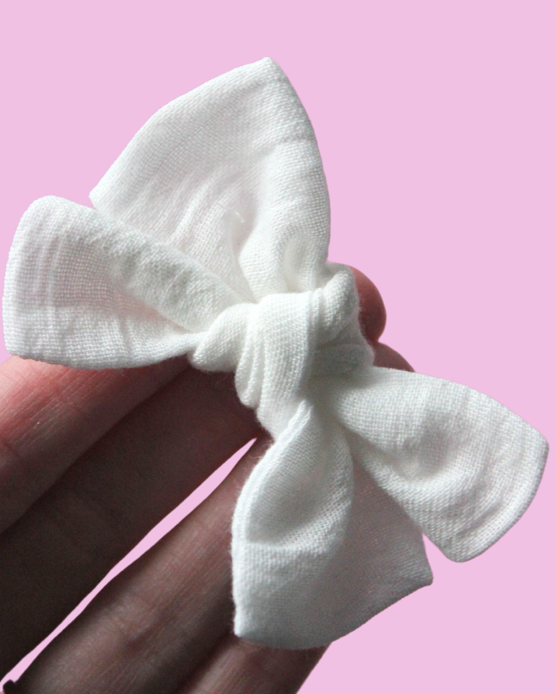 Milk Crepe Scrunch Bow