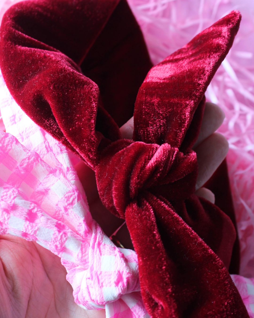 Crimson Velvet Tie Knot Headband