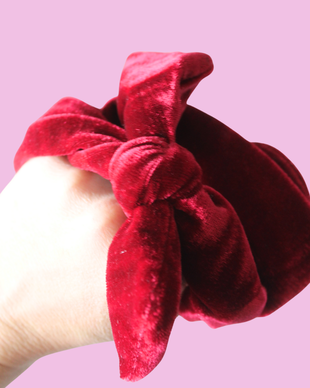 Crimson Velvet Tie Knot Headband