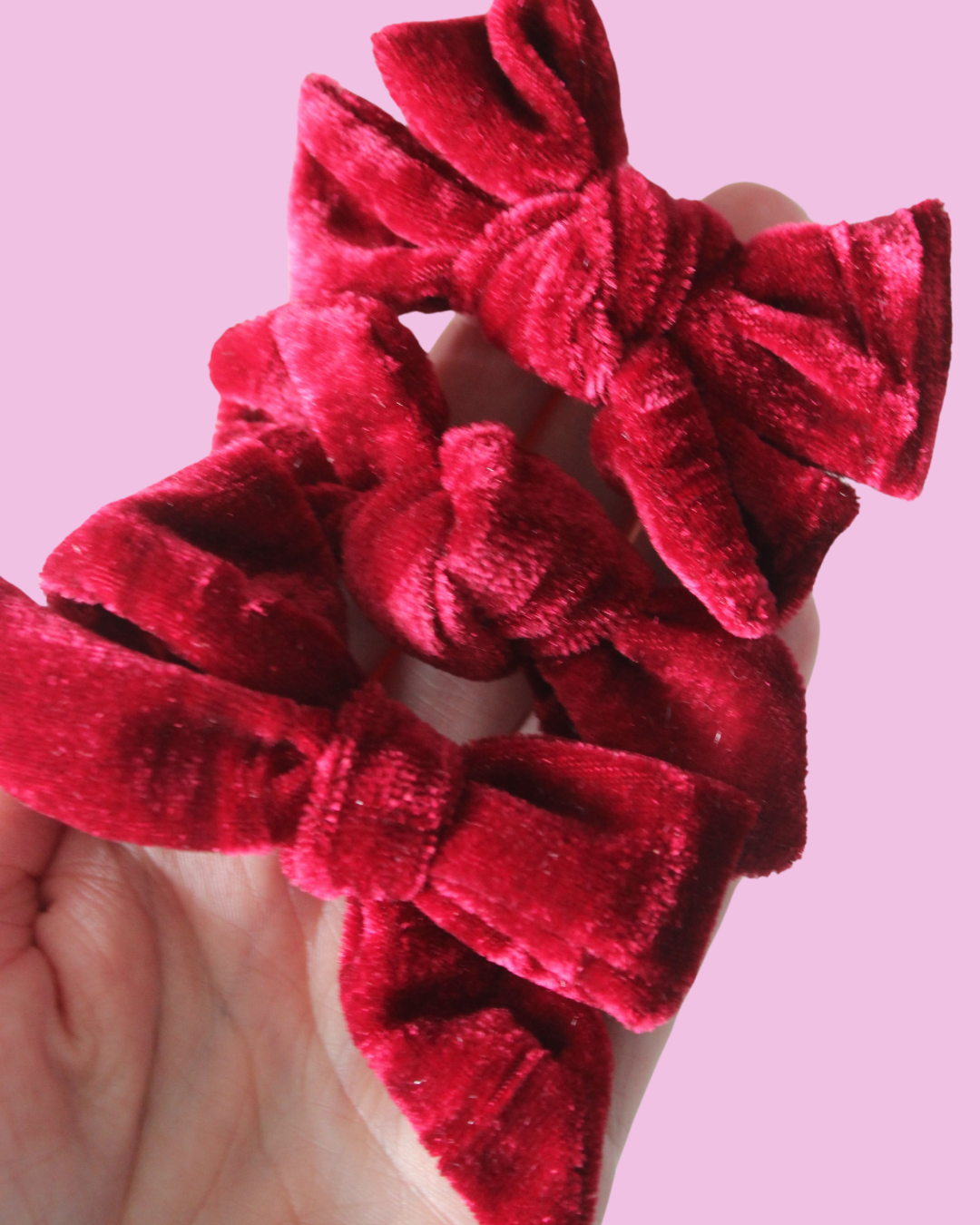 Crimson Velvet Petite Twist Bow