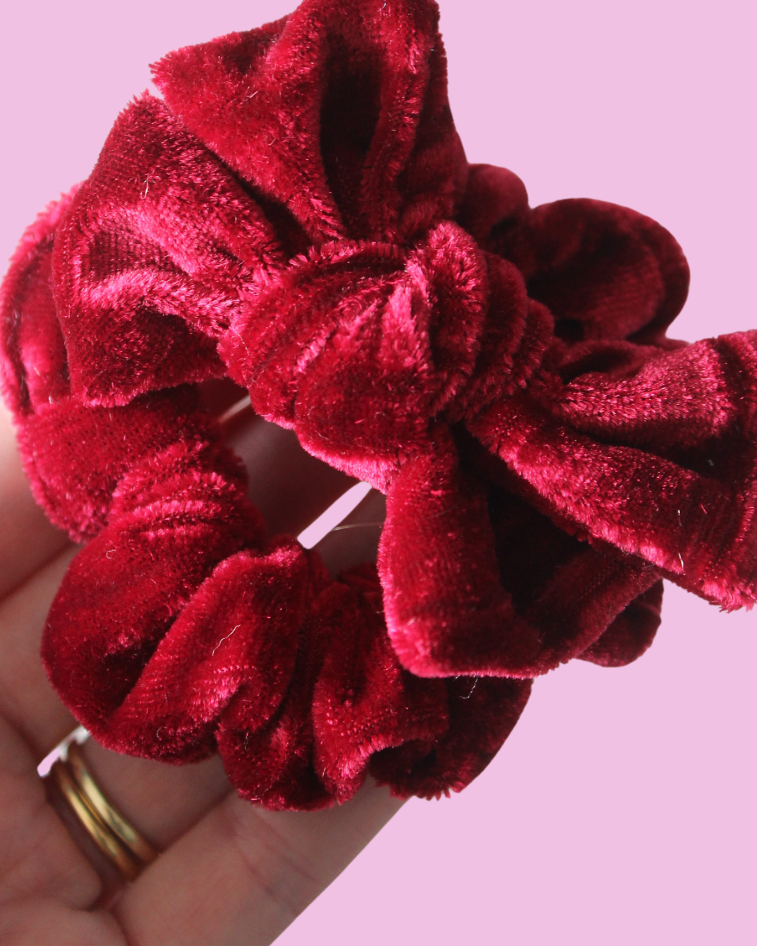 Crimson Velvet Toddler Scrunchie