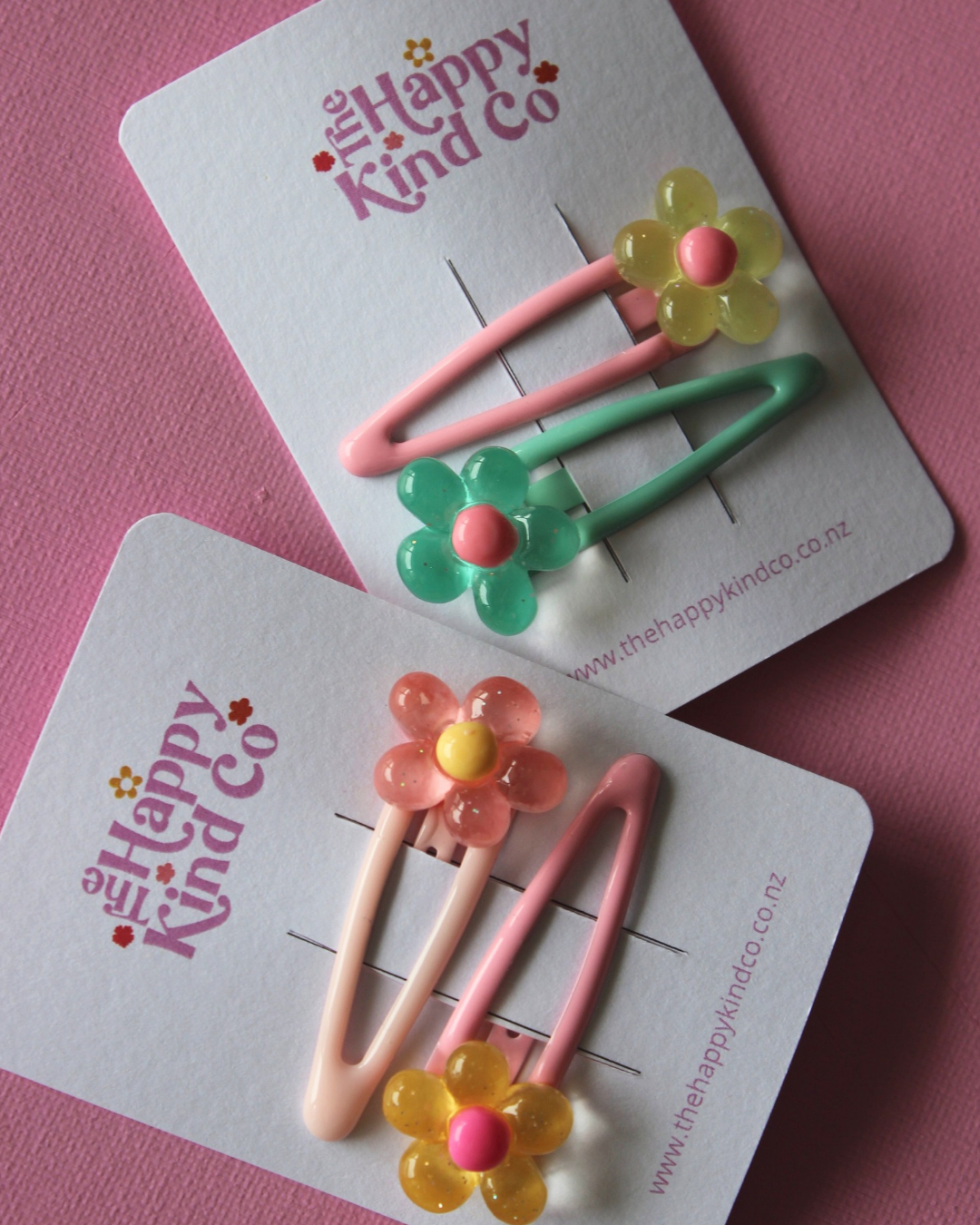 Mini Flower Pop Contrast Clips - Summer Splash