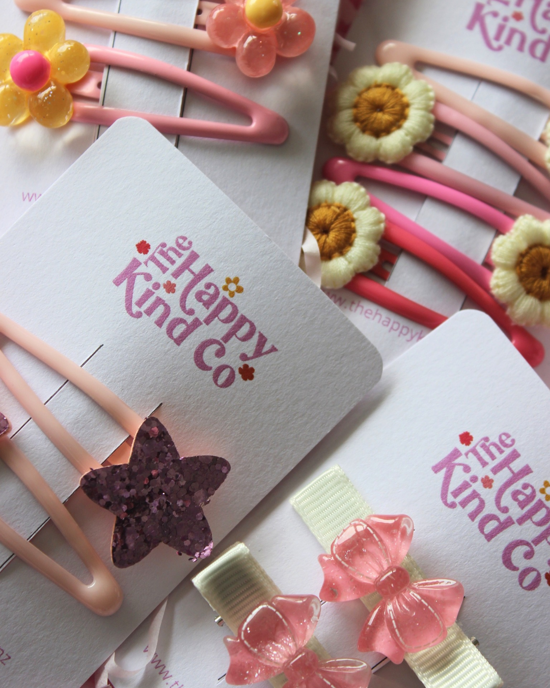 Retro Flower Combo Clips - Dreamy Pinks