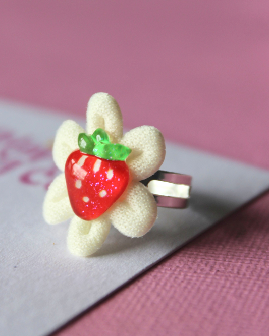 Strawberry Flower Statement Ring