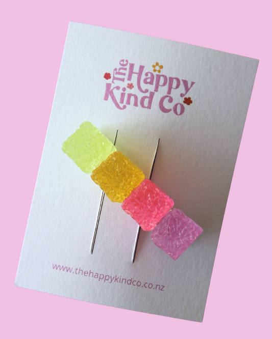 Rainbow Sugar Cube Statement Clip