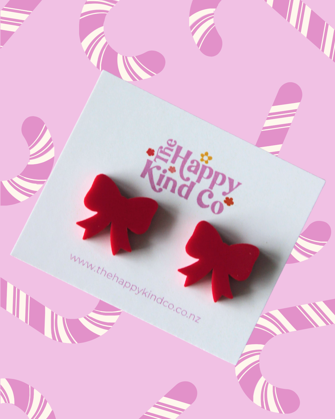 Crimson Bow Earrings