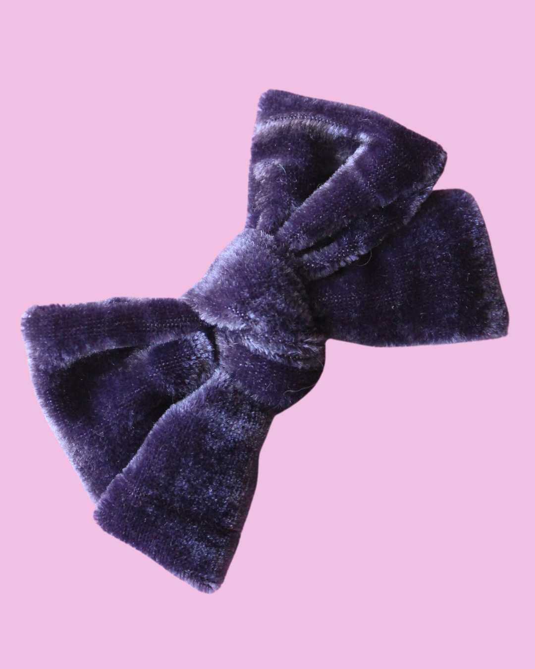 Deluxe Plum Crinkle Velvet Scrunch Bow