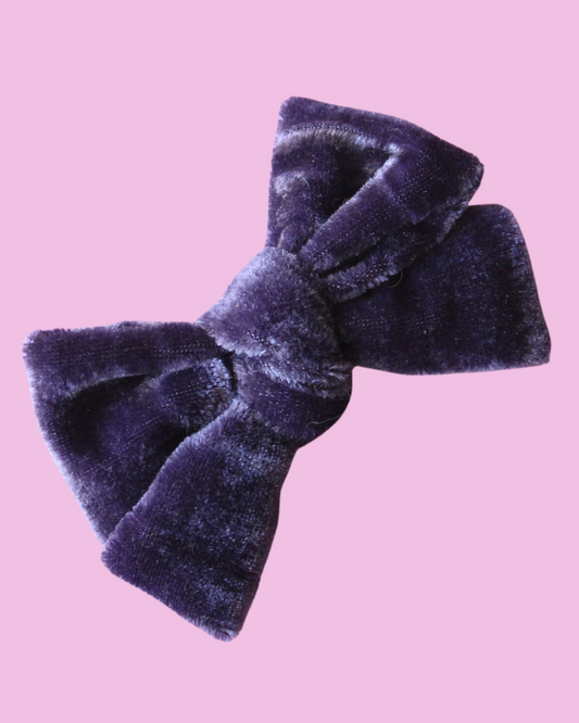 Deluxe Plum Crinkle Velvet Scrunch Bow