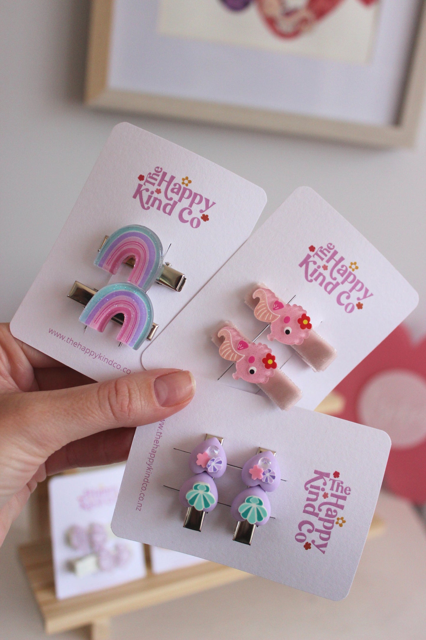 Peachy Pink Seahorse Clips