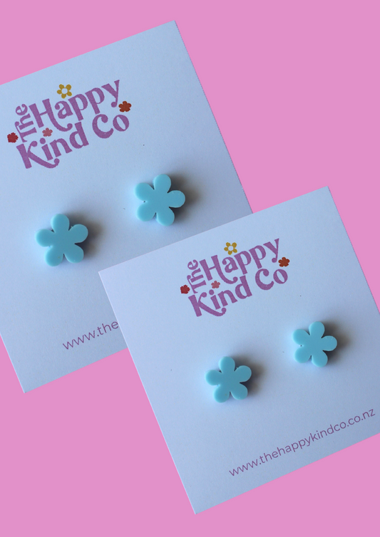 Baby Blue Flower Power Earrings