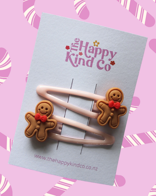 Gingerbread Dude Clips - Baby Pink