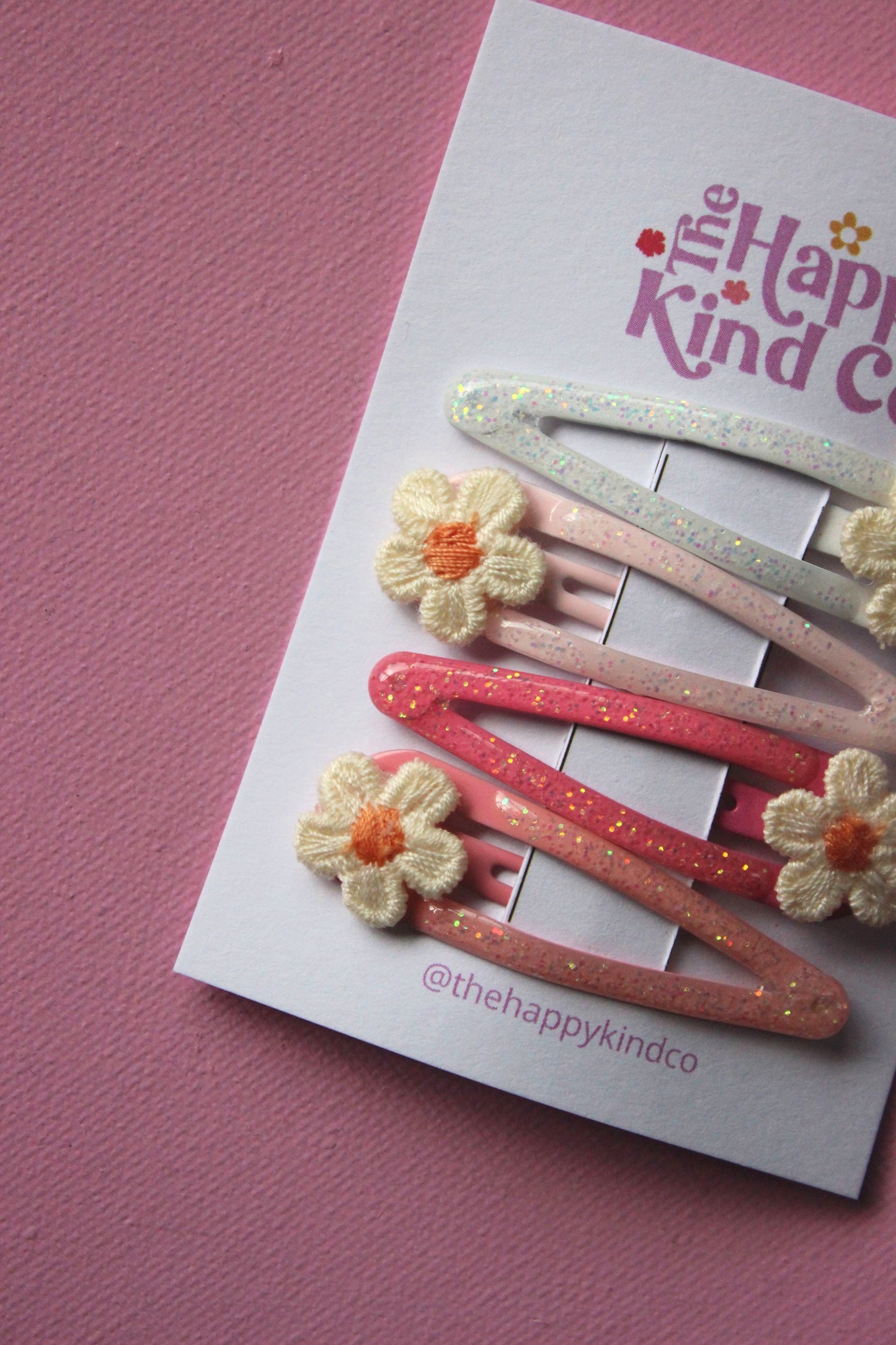 Glitter Daisy Combo Clips - Girl Power