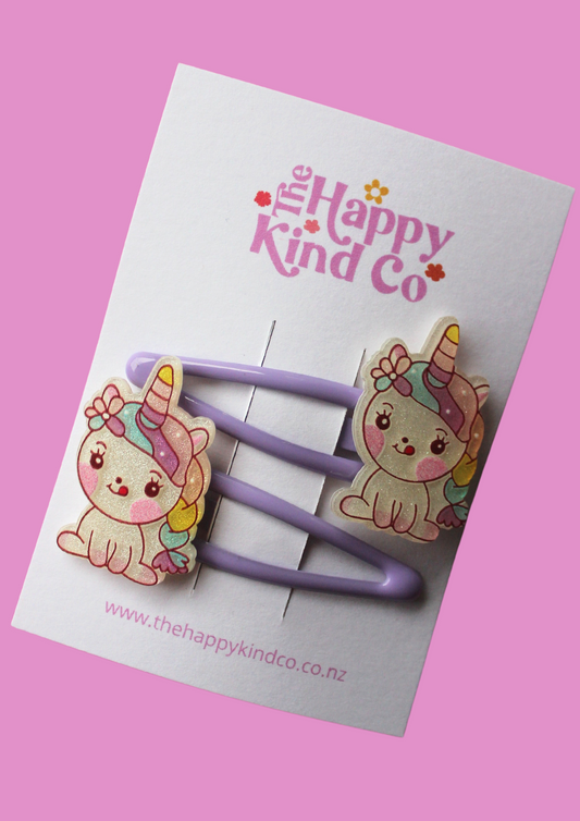 Dreamy Unicorn Clips 2 Pack Purple