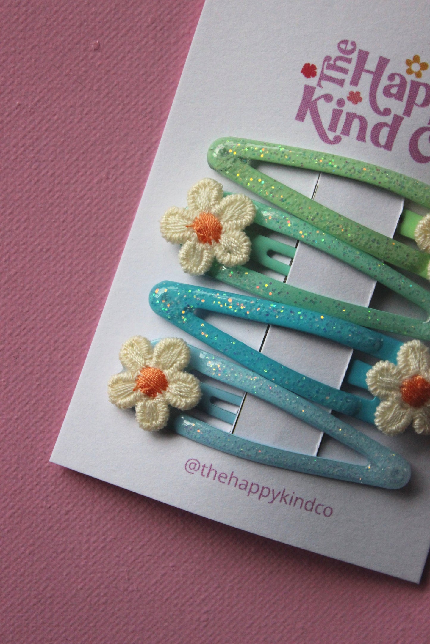 Glitter Daisy Combo Clips - Ocean Meadow