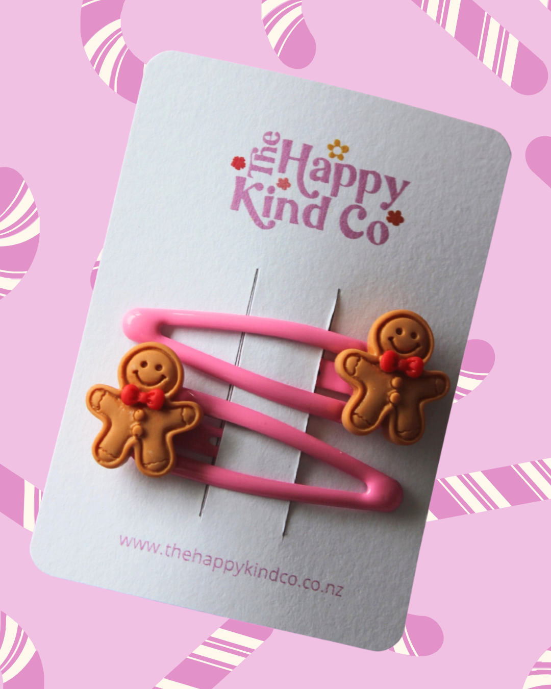 Gingerbread Dude Clips - Hot Pink