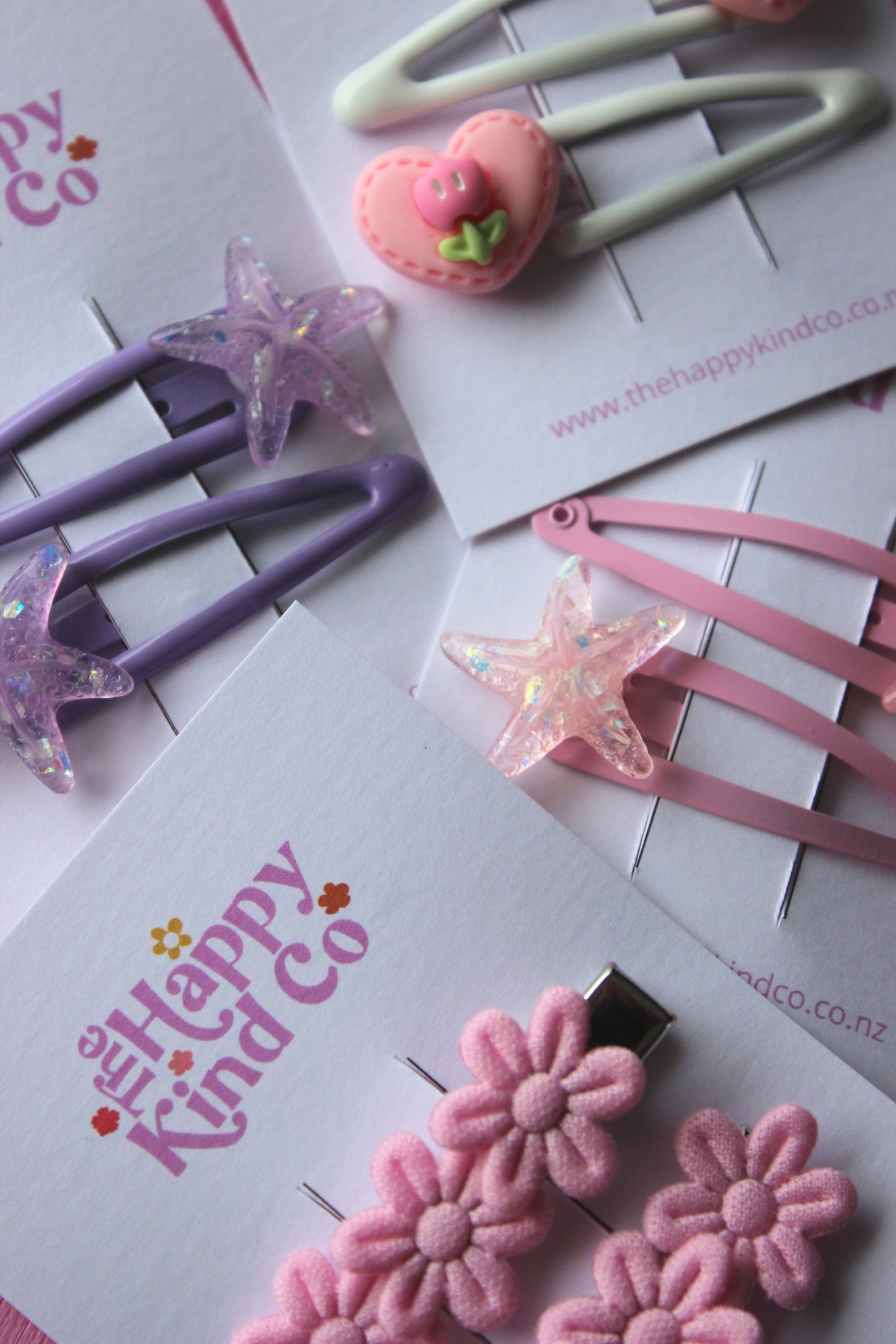 Shiny Starfish Clips - Purple