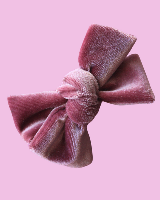 Deluxe Blush Velvet Scrunch Bow