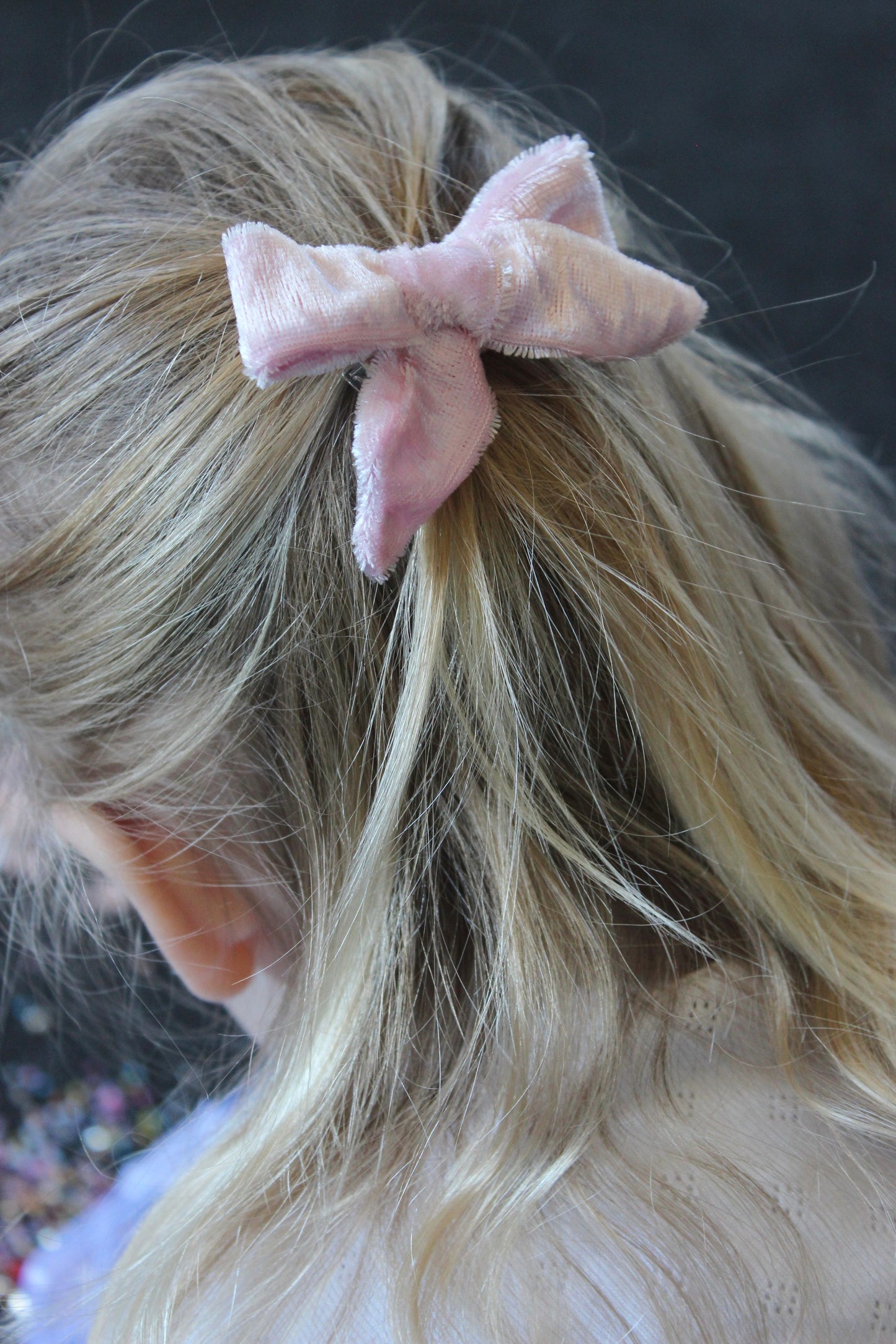 Marshmallow Fluff Velvet Victoria Bow